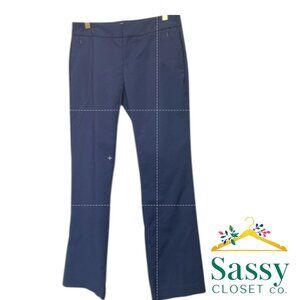 Calvin Klein Navy Straight Leg Pants Zip Pockets Flat Front Size 0 Stretch EUC